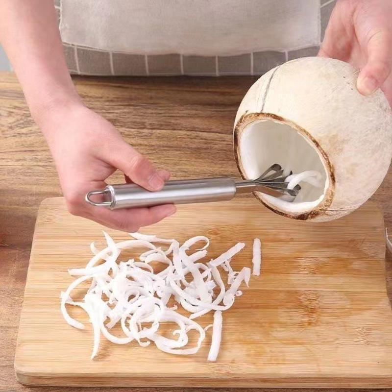 Stainless Steel Coconut Meat Slicer Household Coconut Grater Fish Scale Planed Vegetable Fish Scale Scraper Kitchen Supplies