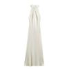 Autumn European and American women's clothing silk satin texture neck collar dress