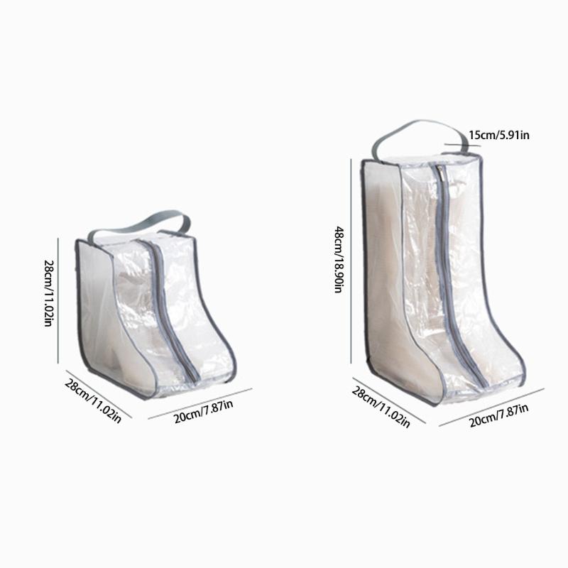 Sezonowy organizer na buty Wodoodporna przezroczysta torba Ochrona obuwia Wodoodporne pokrowce na buty Przeciwpyłowe z zamkami błyskawicznymi