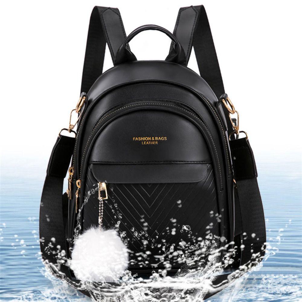 PU Leather Small Square Backpack Simple Mini Bags Women PU Casual Schoolbags College Students