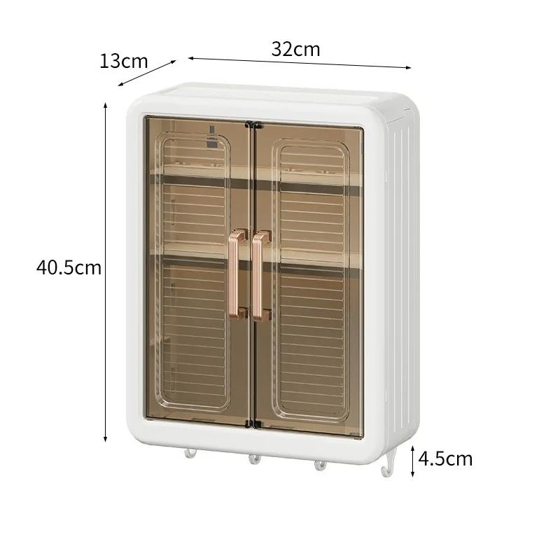 

Бытовой настенный шкаф для хранения в ванной комнате с магнитной присоской, пылезащитный стеллаж для хранения, кухонный шкаф для хранения приправ Style B белый