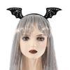 Bat Wing with Headwear Set Black Wing Bats Ears Headband Adults Halloween Wing Vampires Costume Wing