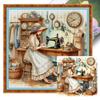 Full Embroidery Eco-cotton Thread 11CT Printed Sewing Woman Cross Stitch Kit Art