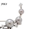 Brooch Pin, Curved Design Imitation Pearl Lapel Pin, Pearlescent Texture Badge for Coats Shirts Scarves Accessories