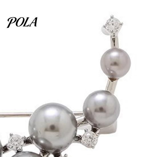 Brooch Pin, Curved Design Imitation Pearl Lapel Pin, Pearlescent Texture Badge for Coats Shirts Scarves Accessories