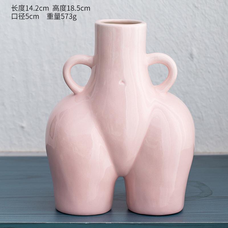 Human Body Shaped Creative Ceramic Docking Vase, Dried Flower Arrangement, Simple Modern Art, Home Decoration, Office Vase