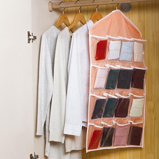 16 Pockets Clear Over Door Hanging Bag Shoe Rack Hanger Storage Organizer