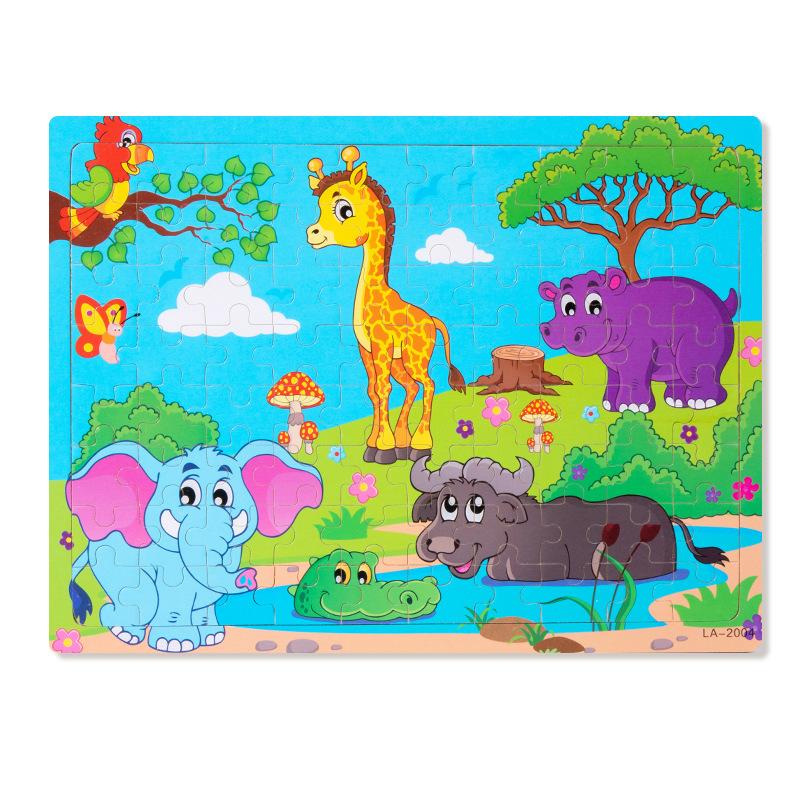 Wooden puzzle children animal cartoon fairy tale plane puzzle baby early education puzzle building block toy