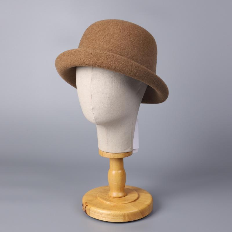 Japanese-style Rolled Edge Elegant Versatile Australian Wool Bucket Hat for Women 2025 Winter New Simple Wool Fisherman Hat