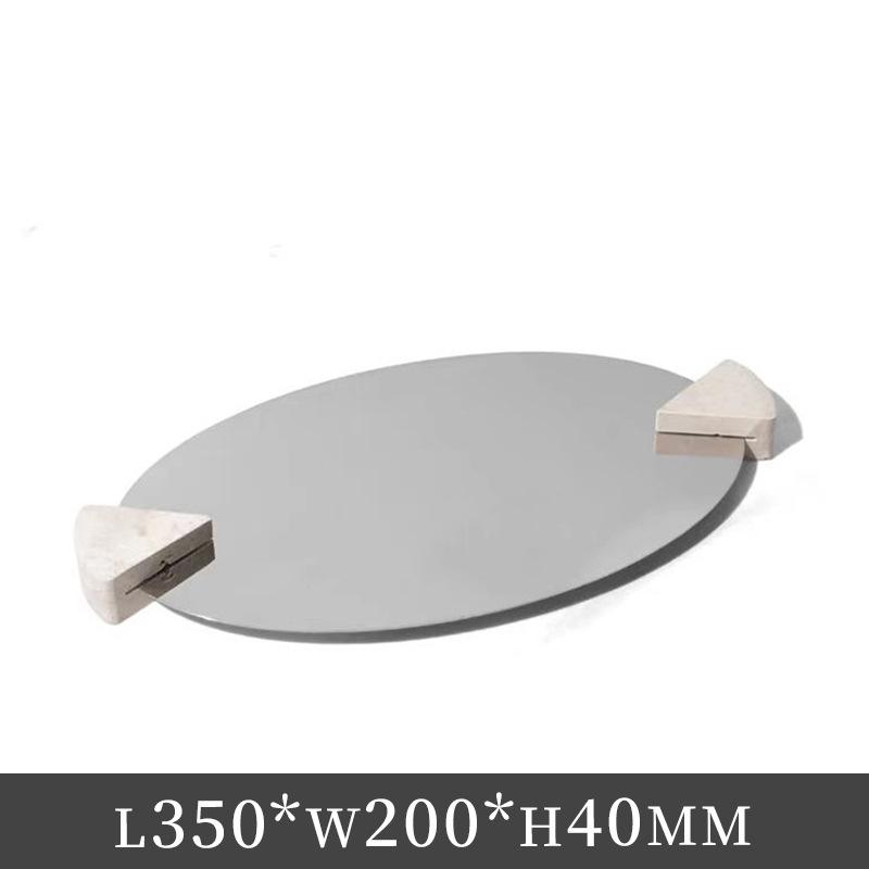 Simple Modern Irregular Geometric Faux Marble Tray for Coffee Table or Office Décor