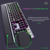 Mechanical Wired Gaming Keyboard and Wrist Rest Rainbow LED Backlit,Ergonomic Full Size Quiet Silent USB Keyboard for Computer