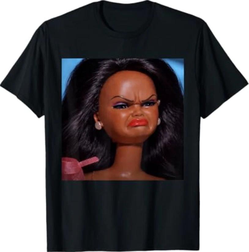 

Angry Disgusted Black Doll Face Meme Reaction Meme Funny T-Shirt XL