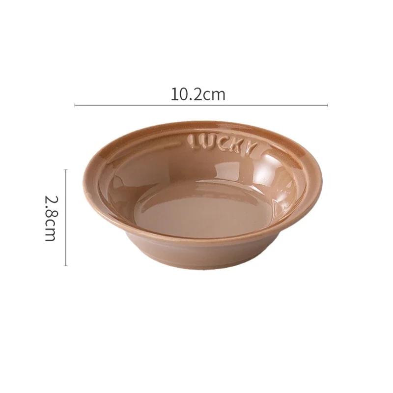 Ceramic Small Round Dishes Household Appetizer Plates for Snacks & Dipping Sushi Soy Sauce Vinegar Saucer Kitchen Tableware