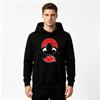 Men's Graphic Print Pullover Hoodie, Anime Character Silhouette Print Casual Long Sleeve Sweatshirt for Daily Wear