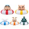 Shinchan 5pcs Crayon Swimming Ring Figure Toys Rabbit Dinosaur Models Ornament