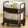 Mobile Bookshelf With 4 Wheels 20lbs Max Load Capacity Storage Rack Multifunctional Utility Storage Cart For Kitchen Bathroom (37 X 25 X 43.5CM)