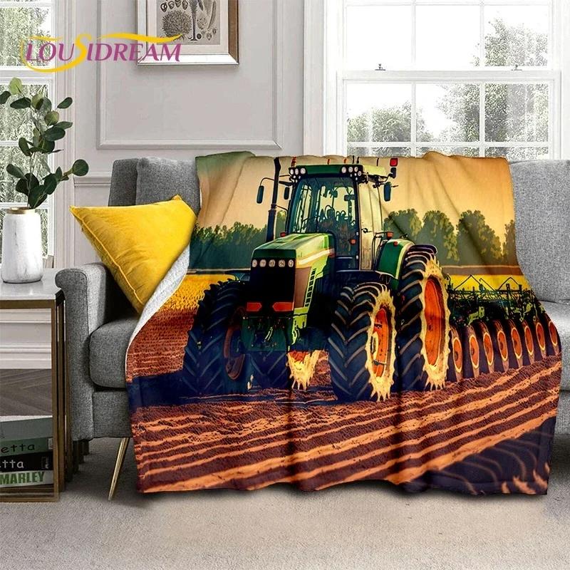 Retro Tractor Car 3D Truck Soft Flannel Blanket for Beds Bedroom Sofa Picnic ,Throw Blanket for Cover Outdoors Leisure Gift