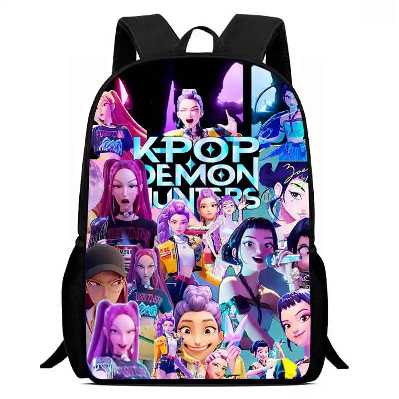 Mochila Child School Backpack,Cartoon Kpop-Dem-Onhun-Ters School Bags For Girls,Durable &Light Weight Bags For Kindergarteen