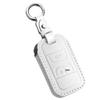 White Leather Car Key Cover - 1 Piece, Qi-compatible