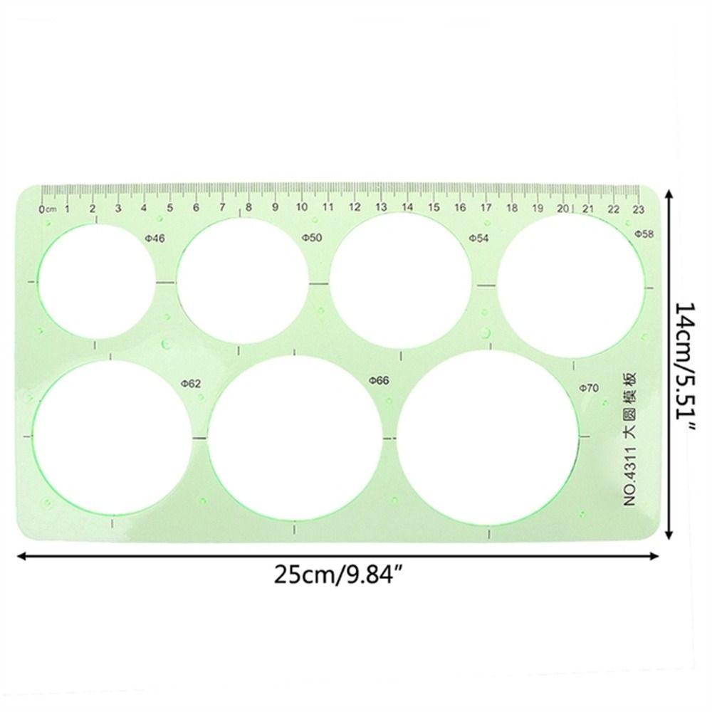Circles Green Measuring Tool Multi Shaped Curve Ruler Template Ruler Geometric Ruler Drawing Ruler