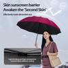 Twelve-Bone Oversized Women's Umbrella: Black UV Protection for Sun & Rain