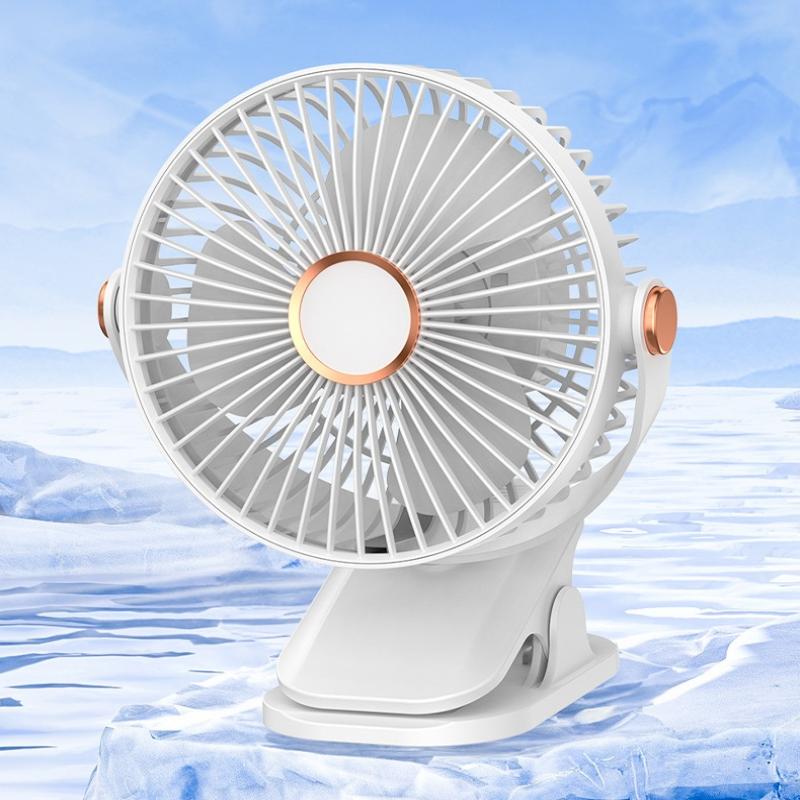 1 Set 720 Degree Rotating Hanging Clip Fan Night Light Air Cooler Usb Rechargeable Electric Fan Outdoor Camping Small Fans Ventilador