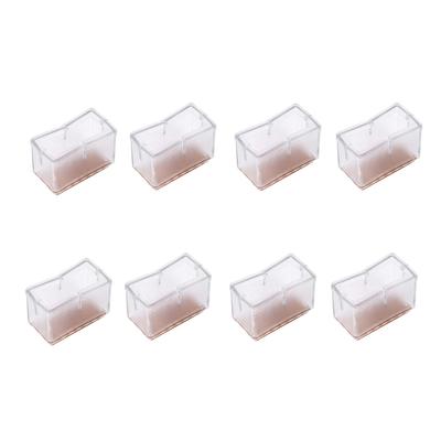 8 Pcs   Set  Chair Legs Cover Rectangle Furniture Legs Protector with Rubber Sole(Transparent)
