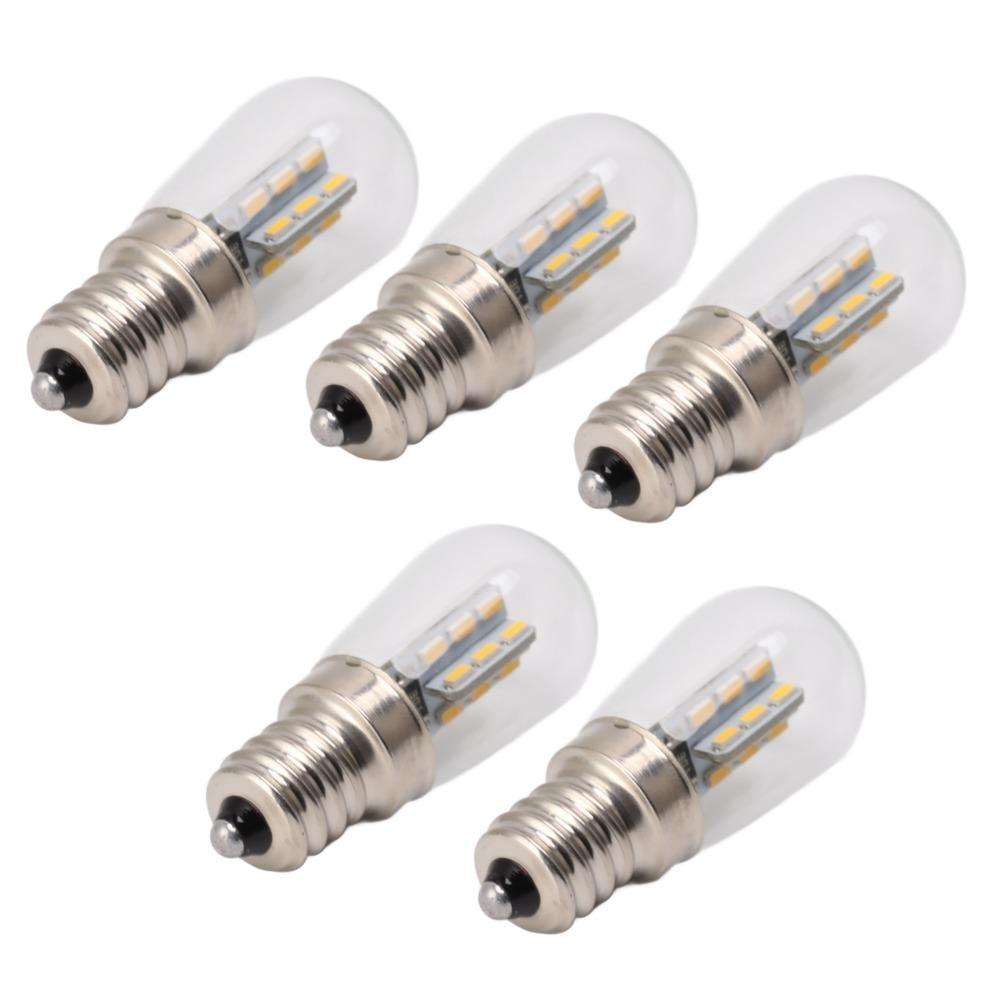 

5 Pack E12 Refrigerator Light Bulbs 220V LED Mini Refrigerator Lights LED Bulbs Refrigerator Warm White 2700K