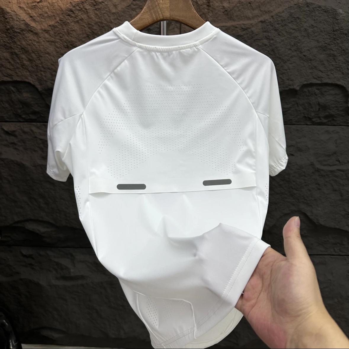 

2024 Summer Unisex Quick-Dry Mesh Running T-Shirt XL