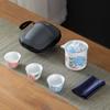 High-quality White Porcelain Tea Set, Gaiwan Travel Teaware, Including 1 Teapot and 3 Cups,  Outdoor Camping Tea Brewing