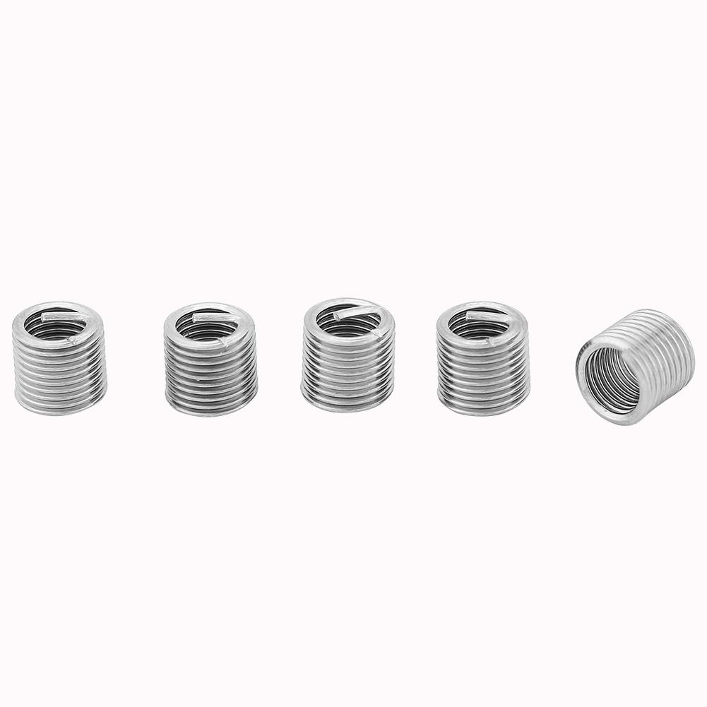 100 Pcs 304 Stainless Steel Wire Screw Sleeve Thread Repair Insert Assortment Kit M5x0.8x2D