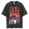 Do Old Japanese Anime Akira Vintage Wash T-Shirt Street Y2K Short Sleeve Harajuku Cotton Neutral Top Graphic Tee Clothing Unisex