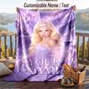 Personalized Flannel Throw Blanket,Lady Gaga Custom Printed Name, Cozy Plush Blanket For Home Use