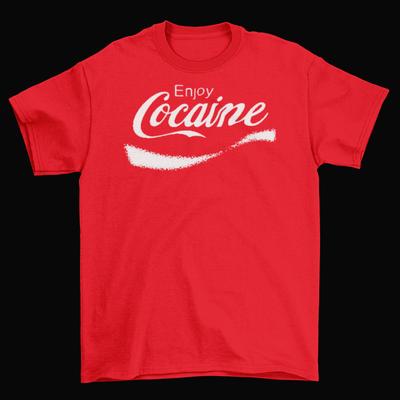 T-shirt Coca Cola Enjoy Cocaine Divertente Umorismo Adulto Nuovo di Zecca Logo CocaCola
