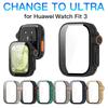 Huawei Watch Fit 3 kietas dėklas grūdintas stiklas ekrano apsauga išvaizdos atnaujinimas pakeitimas į Iwatch Ultra 1/2 49MM priedai