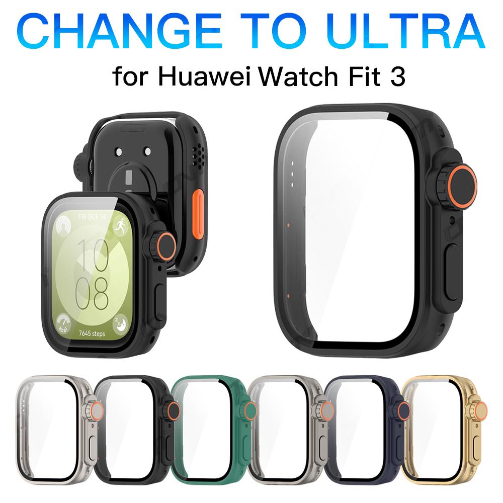Pentru Huawei Watch Fit 3 Carcasă Dură Protecție Ecran Sticlă Securizată Aspect Îmbunătățit Schimbare La Iwatch Ultra 1/2 49MM Accesorii