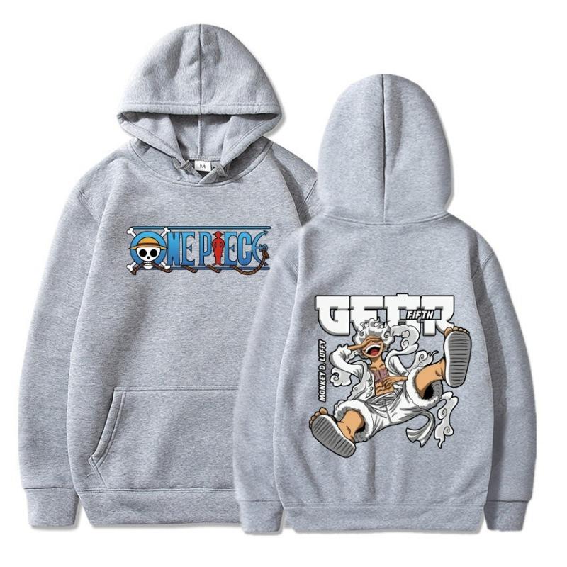 Men's Winter Warm Casual Fashion Hoodie Cartoon Anime Character Luffy Peripheral Printed Comfortable Hoodie