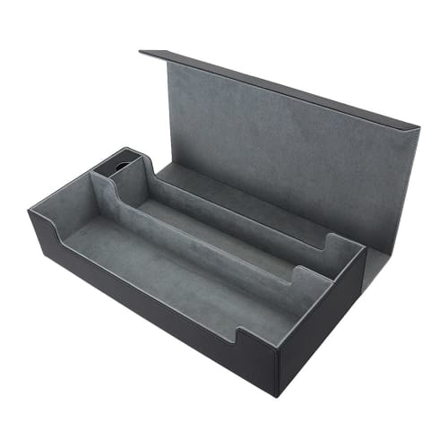 

Large Capacity Deck Case with PU Leather Play Mat, All-in-One Design for Portable Storage (Black x Gray)