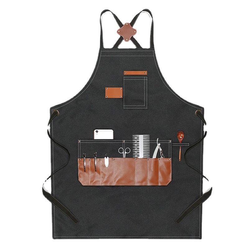 Custom Logo Canvas Apron for Art Students and Coffee Shop Staff