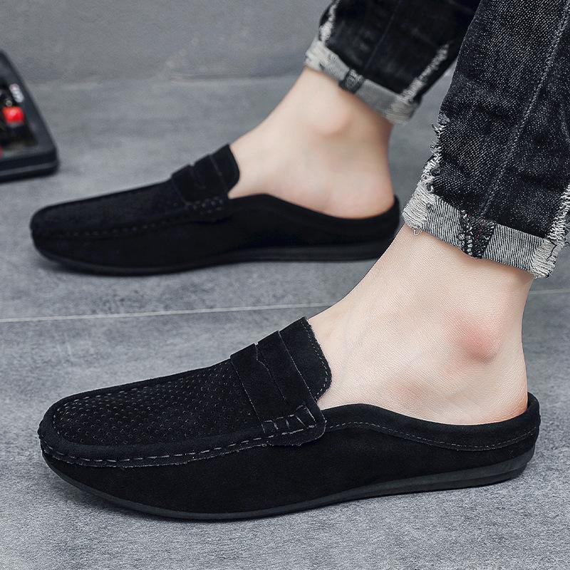 Herren Doudou Schuhe, Halbschale, atmungsaktiver Zehenbereich, Fußabdeckung, Slipper, Herren Halbschuhe ohne Absatz, Loafer für Herren