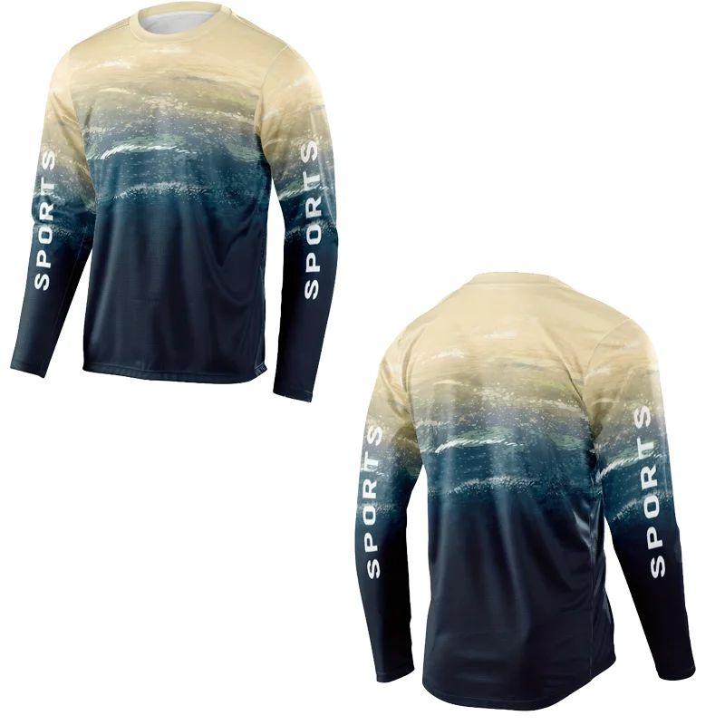 Kinder Herren Langarm-T-Shirt Mountainbike Motocross Radtrikot Mountainbike Camping Outdoor Angeln Oberteil Locker