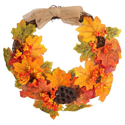 Künstlicher Herbstkranz Türhänger Ahornblattkranz Girlande Heim Festival Dekoration