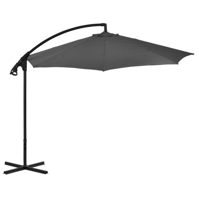 VidaXL Parasol de Jardin en Porte-à-feux avec Mât Acier, Pare-soleil de Patio, Abri de Soleil, Parasol de Terrasse, 300 cm 44875
