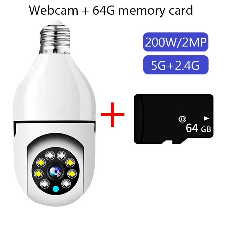 5G WLAN E27 Glühbirne Überwachungskamera Nachtsicht Drahtlose Smart Home Kamera 2MP CCTV Video Sicherheitskamera Monitor
