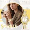 Sparkling Gold Diamond Cute and Stylish Roman Numeral Analog Display Waterproof Quartz Watch Gold Fashion Watch for Women Perfect Gift for Day Women's