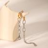 Gold and Silver Color-block O-Chain Bracelet for Women, Niche Design Hammered Titanium Steel Hand Jewelry
