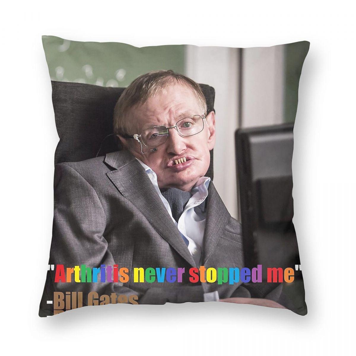 Stephen Hawking Gates Square Pillowcase Polyester Linen Velvet Pattern Zip Decor Throw Pillow Case Car Cushion Cover 18 Peach skin 18*18(CM)-1Pcs