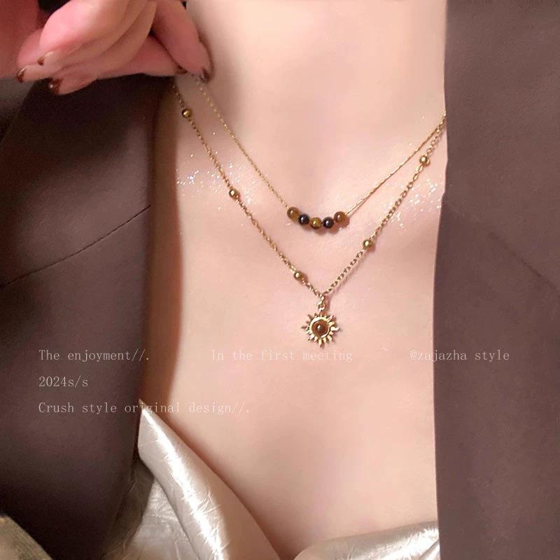 Ins Wind Pearl Necklace Design Collarbone Chain Love Pendant Jewelry