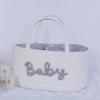 Durable Large Capacity Nappy Organiser Portable Woven Diaper Storage Bag Detachable Versatile Storage Basket for Newborn