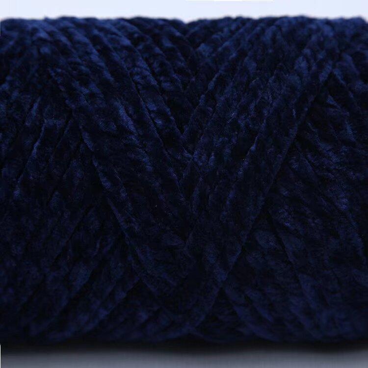 3 Strands Glossy Velvet Hand-Woven Thread Woven Scarf Doll Blanket Chenille Thread Segment Dye 100G Ball